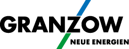 Schwarz-blau-grünes Logo der Marke GRANZOW-Photovoltaik
