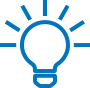 Blaues Glühbirnen-Icon